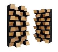 Set da 2 diffusori acustici | Diffusione e assorbimento sonora 2D | 25x50 cm | Pannelli decorativi da parete | Controllo del rumore e riduzione dell'eco | [Sirius-HALF | Rovere]
