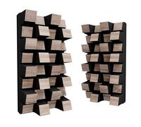 Set da 2 diffusori acustici | Diffusione e assorbimento sonora 2D | 25x50 cm | Pannelli decorativi da parete | Controllo del rumore e riduzione dell'eco | [Sirius-HALF | Sonoma]