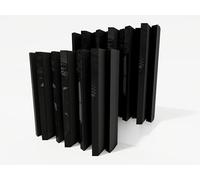 Set da 2 diffusori acustici | Diffusione e assorbimento sonora 2D | 50x50 cm | Pannelli artistici da parete | Controllo del rumore e riduzione dell'eco | [ARTO (150mm) | Plastica nera lucida]