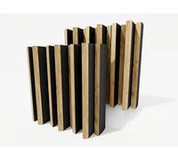 Set da 2 diffusori acustici | Diffusione e assorbimento sonora 2D | 50x50 cm | Pannelli artistici da parete | Controllo del rumore e riduzione dell'eco | [ARTO (150mm) | Rovere]