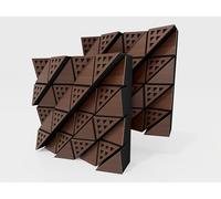 Set da 2 diffusori acustici | Diffusione e assorbimento sonora 2D | 50x50 cm | Pannelli artistici da parete | Controllo del rumore e riduzione dell'eco | [FUZA (60mm) | Noce]