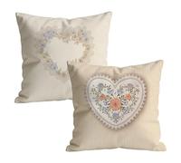 Set da 2 Federe Cuscini Divano 50x50 cm in Velluto, Federa Cuscino Decorativi per Camera da Letto e Soggiorno, Giallo Amore Motivo Copricuscino, Morbida Copricuscino con Cerniera Invisibile W-P-2976