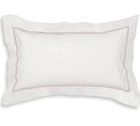 Set da 2 Federe per Guanciali Elisabeth Percalle con 4 Volani Maestri Cotonieri Home-Bianco-Rosa INTIMOEGIDIO