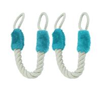 Set da 2 fermaporta corda anelli maniglia finestra paracolpi funi 60 cm turchesi