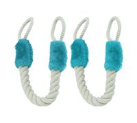 Set da 2 fermaporta corda anelli maniglia finestra paracolpi funi 60 cm turchesi