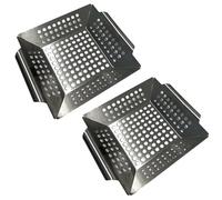 Set Da 2 Grillkorb In Acciaio Inox HAC24 Per Verdure 20x20x4 Cm
