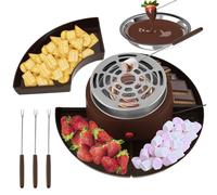 Set da 2 in 1 S'Mores Maker & Chocolate, Kit S'Mores da Tavolo da Tavolo da 280 W con 10 Accessori, Diametro del Disco Massimo 30 Cm, Torrefattore Elettrico Marshmallow per Feste, Serate E Regali