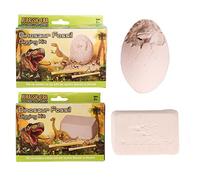 Set da 2 kit di scavo con dinosauri, archeologia, scheletro fossile, set da scavo realistico, avventura di scavo con dinosauro, giocattolo minerario per bambini