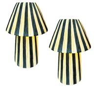 Set Da 2 Lampade Da Tavolo Marrakesch Orient & Mediterran Boho Nero 40cm