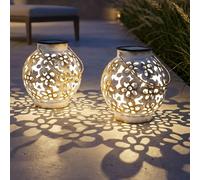 Set da 2 Lampade Solari LED Lanterna Lampada da Tavolo Giardino Appesa [EEK: Non valutato]