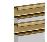 Set da 2 Maniglia dell'armadio Nascosta Maniglie Mobili Forma a G Tiretti Cassetti Lega di alluminio Pomello per armadio Senza scanalature Manopole Corrimano Invisibile (40cm,Brushed Bronze)