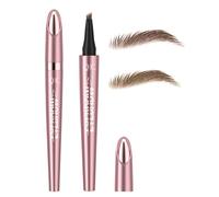 Set da 2 Matite Matita Sopracciglia Waterproof, Microblading Pen per Sopracciglia Naturali e Definite Micro Eyebrow Pencil Impermeabile 3D Penna a Lunga Durata(Marrone Chiaro & Marrone Scuro)