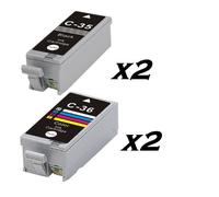 set da 2 o 4 cartucce di inchiostro, compatibili con Canon pgi-35 CLI-36 e nero per Pixma IP100, IP110, mini 260,320 PGI-35BK & CLI-36C.