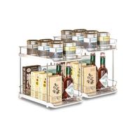 Set da 2 Organizer Multiuso con 2 Ripiani Impilabili per Cucina, Bagno, Living