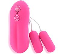 Set da 2 Ova Vibranti Rosa FOPS - Mini Vibratori Silenziosi con 20 Modalità e Controllo via Cavo per Donne | Forte Vibrazione e Piacere Discreto M14-2