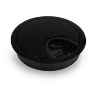Novaato Set da 2 Eleganti Passacavi - Passacavi in Metallo, con Setole, per un Posto di Lavoro Pulito e Ordinato, 60 mm, Nero
