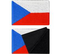 Set da 2 Patch Repubblica Ceca | Klett Patch Czech Militari Con Chiusura a Strappo | Tattici di Morale 40x60mm