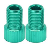Set da 2 pezzi Adattatore per pompa per mountain bike antiusura convertitore valvola per bicicletta Presta Schrader (verde)