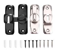 Set da 2 pezzi: chiavistello pieghevole per cancello 90/180 gradi, serratura per porta, chiavistello antifurto con fibbia