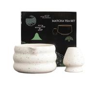 Set Da 2 Pezzi, Ciotola For Matcha, Barattolo For Tè, Utensile Professionale For Matcha, Frusta For Matcha Tradizionale For Uso Domestico Set Tè Matcha(White)