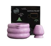 Set Da 2 Pezzi, Ciotola For Matcha, Barattolo For Tè, Utensile Professionale For Matcha, Frusta For Matcha Tradizionale For Uso Domestico Set Tè Matcha(Purple)