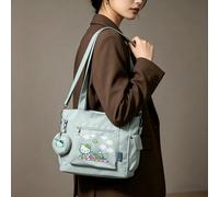 Set da 2 pezzi composto da borsa a tracolla verde menta con stampa picnic di Hello Kitty Sanrio, con portamonete staccabile, versatile per il trasporto, ideale per lavoro, viaggio, shopping e uso quot