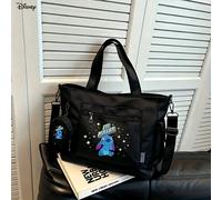 Set da 2 pezzi composto da borsa shopping multifunzionale in stile Stitch Disney, con stampa della lettera divertente e motivo cartoni animati, e portamonete, adatta per uso quotidiano, stoccaggio, tr