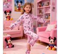 Set da 2 pezzi composto da camicia e pantaloni ufficialmente concessi in licenza Disney, con stampa adorabile di Minnie e Daisy e piccole tasche, morbido e confortevole outfit per ragazze, adatto per