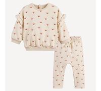 Set da 2 pezzi composto da felpa e pantaloni in felpa, con stampa a cuori Altro 1 mese - 54 cm Cuore