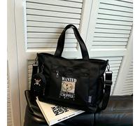 Set da 2 pezzi composto da una borsa a tracolla nera casual multifunzionale con grande capacità, con stampa "Wanted" di Tony Tony Chopper di One Piece, e una pochette staccabile, adatta per lavoro, vi