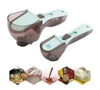 (Set da 2 pezzi con 1 cucchiaio dosatore ciascuno + scatola colorata) Set di cucchiai dosatori regolabili