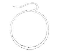 Set da 2 Pezzi con Campanelle e Paillettes, Catene for Pancia e Vita for Donne, Abito, Bikini, Estate, Spiaggia, Body(Silver)
