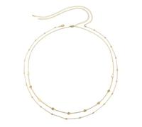 Set da 2 Pezzi con Campanelle e Paillettes, Catene for Pancia e Vita for Donne, Abito, Bikini, Estate, Spiaggia, Body(Gold)