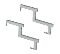 Set da 2 pezzi - Cosciale acciaio zincato - 2 gradini - H34cm-Vinuovo