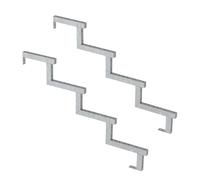 Set da 2 pezzi - Cosciale acciaio zincato - 4 gradini - H68cm-Vinuovo