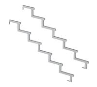 Set da 2 pezzi - Cosciale acciaio zincato - 6 gradini - H102cm-Vinuovo