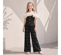 Set da 2 pezzi da donna taglie forti, stile coreano, dolcezza e tenerezza, orlo a campana, vita definita, senza cuciture, pantaloni a gamba larga, set versatile per uso quotidiano, performance univers