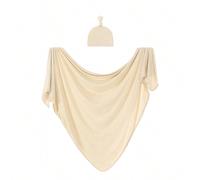 Set da 2 pezzi di coperta fasciante e berretto per neonato, colore unito, coperta ricevente per neonato rosa, fasciatura anti-sobbalzo, multifunzionale per San Valentino Tagli UnicaColore unicoPoliest