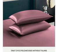 Set da 2 pezzi di federe in seta satin premium colore pasta di fagioli, morbide e traspiranti, resistenti alle pieghe, delicate sui capelli e sulla pelle, senza imbottitura, setose, super morbide e tr