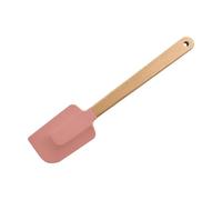 Set da 2 pezzi di spatola for crema in silicone bianco, antiaderente, for pasticceria, manico in legno, raschietto for burro e cioccolato, impastatrice for torte cucina(Pink Flat-L)