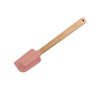 Set da 2 pezzi di spatola for crema in silicone bianco, antiaderente, for pasticceria, manico in legno, raschietto for burro e cioccolato, impastatrice for torte cucina(Pink Flat-M)