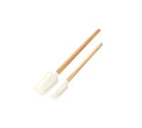 Set da 2 pezzi di spatola for crema in silicone bianco, antiaderente, for pasticceria, manico in legno, raschietto for burro e cioccolato, impastatrice for torte cucina(Round 2Pcs)