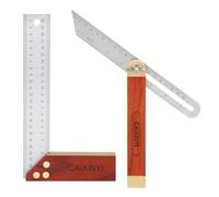 Set da 2 pezzi di Squadra da Falegname, righello ad angolo fisso da 250 mm, Multifunzione regolabile da 200 mm Falsa Squadra, adatto per lavorazione del legno e artigiani