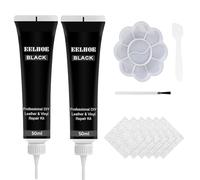Set da 2 pezzi per la riparazione della pelle, crema riparatrice per pelle da 100 ml, restauratore per pelle, riempitivo per la riparazione della pelle, per il restauro di crepe, buchi(Nero-2)