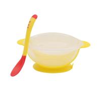 Set da 2 pezzi per l'alimentazione del bambino, include una ciotola di aspirazione e un cucchiaio con rilevamento della temperatura per una facile alimentazione Set di stoviglie BLW (Baby Led Weaning