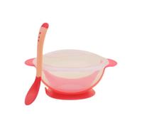 Set da 2 pezzi per l'alimentazione del bambino, include una ciotola di aspirazione e un cucchiaio con rilevamento della temperatura per una facile alimentazione Set di stoviglie per bambini