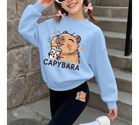 Set da 2 pezzi per ragazze, felpa casual carina con stampa di capibara e leggings coordinati, morbido e amichevole per la pelle, adatto per la primavera, l'autunno e l'uso quotidiano a scuola 6Y,7Y,8Y