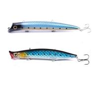 Set da 2 Popper Pesca Spinning Mare Spigola Pesce Serra Esca Artificiale WTD 2PZ