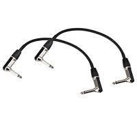Set da 2 Pronomic Stage INST-A-030 Cavi Jack (6,3 mm connettori angolati, cavo patch, collegamento per effetti, lunghezza 0,3 m) Nero