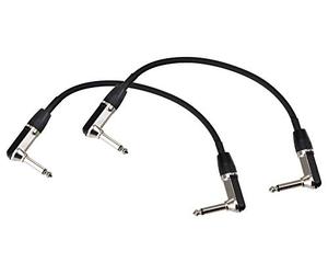 Set da 2 Pronomic Stage INST-A-030 Cavi Jack (6,3 mm connettori angolati, cavo patch, collegamento per effetti, lunghezza 0,3 m) Nero